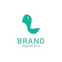 a simple logo of a duck resembling a spoon vector