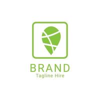 simple logo with a green map theme vector