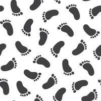 seamless pattern of repeating footprints in black on a transparent background vector
