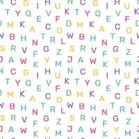 seamless pattern of alphabet letters with a transparent background, suitable for children's pattern design needs, for print, fashion, surfaces, wrapping paper, covers and others vector