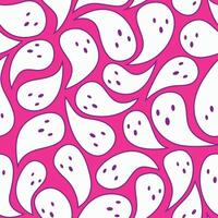 halloween seamless pattern, a collection of flying ghosts on a pink background in a modern style vector