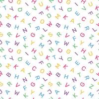 seamless pattern of alphabet letters with a transparent background, suitable for children's pattern design needs, for print, fashion, surfaces, wrapping paper, covers and others vector