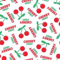 modern design seamless pattern of simple red cherries on transparent background vector