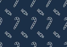 Doodle candy with seamless patterns on a blue background. For cards, frames, posters, book covers, textiles, wallpaper, wrapping and fabric. vector