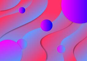 Paper cut art abstract waves pattern. The gradient of the curve with circle background. Internet network and communication signal technology, fiber optic line. Science and music backdrop. vector
