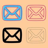 Set of mail or envelope icon vector