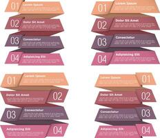 Four steps, infographics templates with four elements and place for your text vector