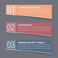 Colored torn paper with numbers and text vector