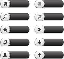 Black buttons with icons vector