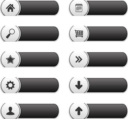 Black buttons with icons