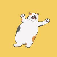 Crying Cat Meme Sticker Cute Illustration vector