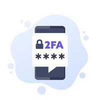 two factor authentication or 2FA illustration with a smart phone vector