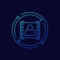 blogger icon, linear design vector