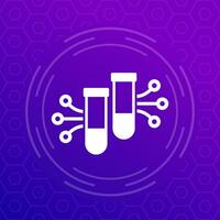 lab samples icon with test tubes, vector
