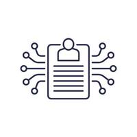 collect user data line icon vector