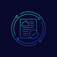 stool test icon with check mark, linear design vector