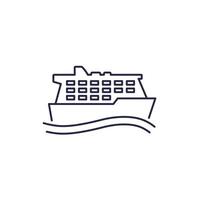 cruise ship line icon on white vector