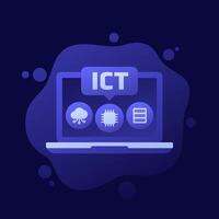 ICT, Information and communications technology design vector