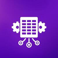 data to a spreadsheet icon for apps and web vector