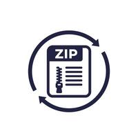 compressing to zip file archive icon vector