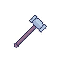 sledgehammer icon on white, sledge hammer with outline vector
