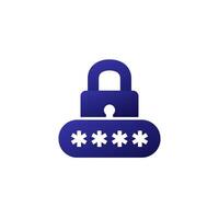 password access icon on white vector
