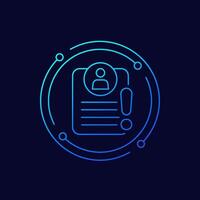 important personal data icon, linear design vector