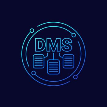 DMS icon, Document management system, linear design vector