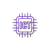 ICT line icon, Information and communications technology vector