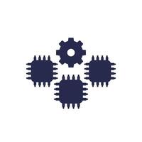 microchip production icon with chips vector