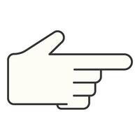 Pointer Hand Cursor, Simple clipart icon vector