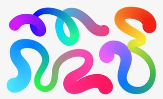 Wavy shapes with gradient colors on white background. vector