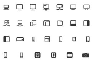 Web Device and technology icon set. Pc, laptop, computer, smartphone vector