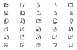 File icon set. Document line icon set. vector