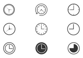 Set of clock icons Time clock icons collection. vector