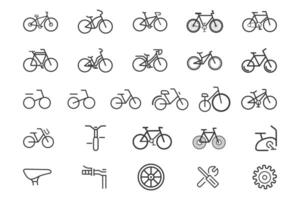 bicycle transport Set icons. bicycle side view icon in different style vector