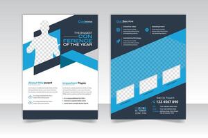 Corporate business conference a4 2 page flyer design. invitation business workshop with a4 layout vector