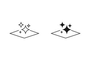 Set of clean surface icons. Cleanliness, sparkle and shiny surface. Clean symbol. vector