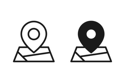 Set of map pin location icons. Modern map markers . illustration on white background. vector