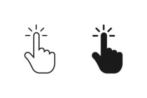 Hand cursor icon set. click icon . hand click. pointer vector