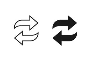 Arrows data transfer icon, exchange arrow icons - Swap icon with two arrows vector