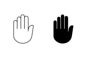 Hand stop icon set. illustration for web, ui, and mobile apps vector