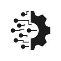 Digital technology gear icon concept isolated on white background. illustration. color editable vector