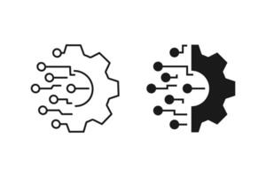 Digital technology gear icon concept isolated on white background. illustration vector