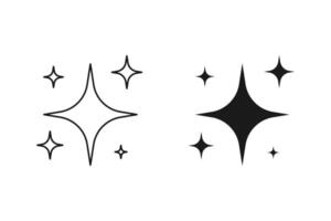 Shine and sparkle stars icon on light background. Clean symbol. Bright, star, lightning, astronomy, glowing light, twinkle effect. Outline, flat and colored style. Flat design. illustration vector