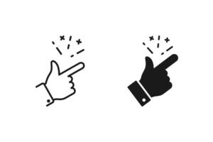 Collection of hand gesture is easy, snap your fingers. isolated icon. color editable vector