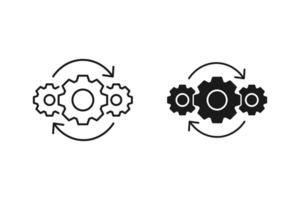 Operations line and solid icon isolated on white background. illustration. vector