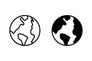 Minimal planet earth icon set. Editable color. graphic illustration. For website design, logo, app, template, ui, etc. vector