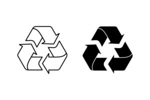 Set of recycling icons. Editable fill colorful recycle logo symbol. illustration. Waste recycling innovation. Reuse, eco friendly environment and save the planet vector