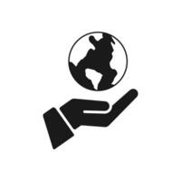 Concept of save the earth, holding globe vector